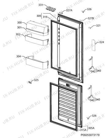 Взрыв-схема холодильника Aeg RCB63326OX - Схема узла Door